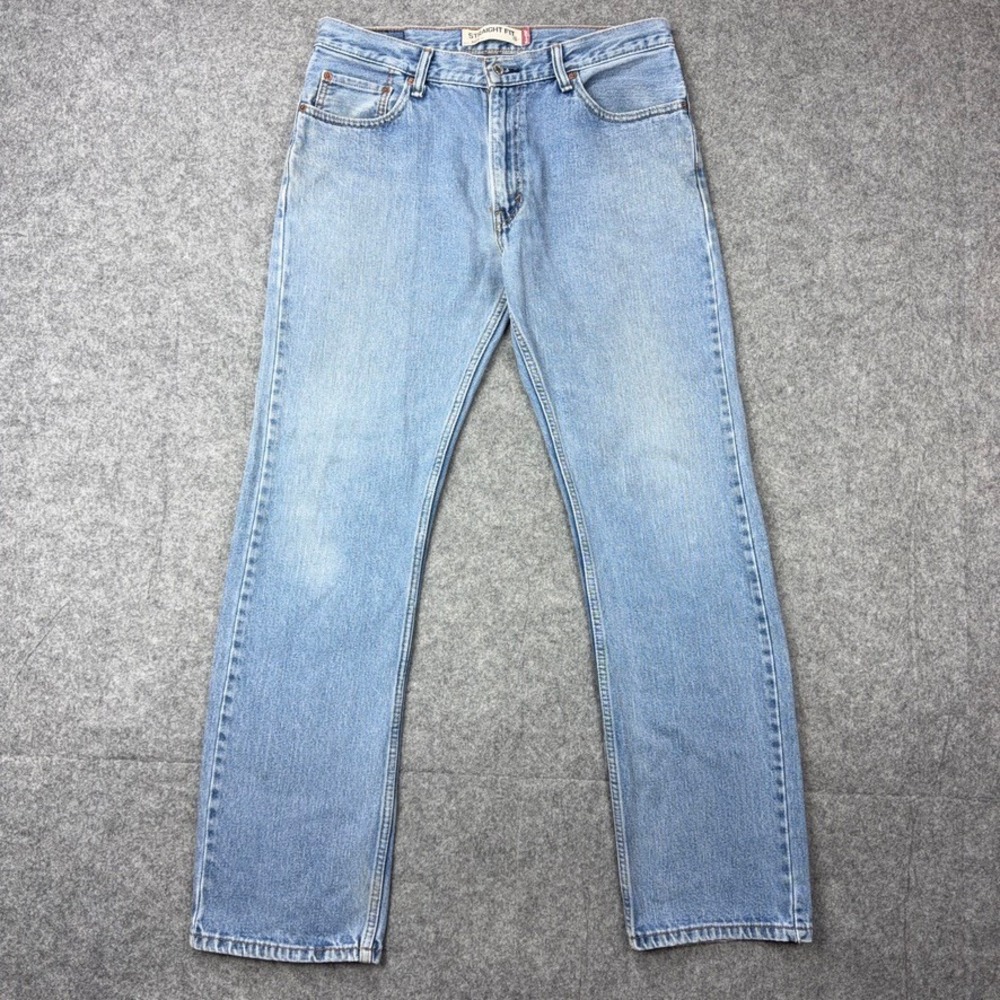 VTG Levi's Jeans Men 34x34 Light Wash Blue 505 Straight Fit Denim Workwear Pants